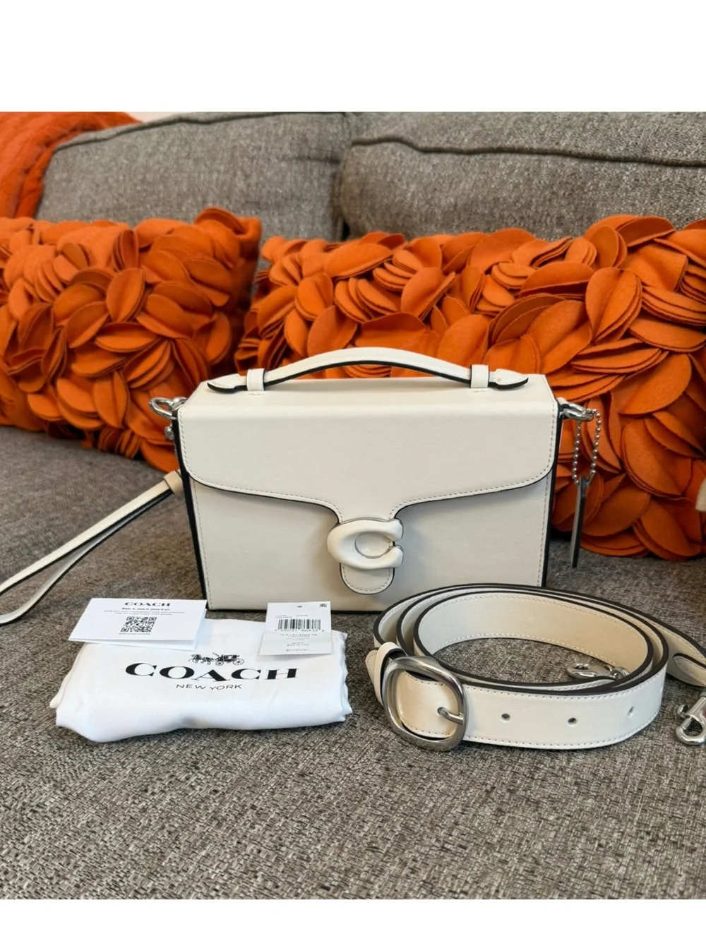 NWT Coach Tabby Box Bag in Chalk Glove Leather $495 MSRP
